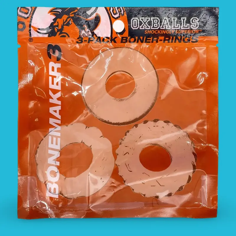 Oxballs Bonemaker 3-pack Cockring-Set, drei Formen Flextpr™ | Dark-Ink