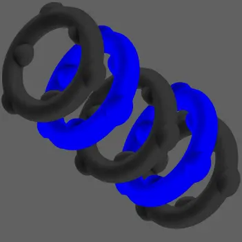Oxballs Gearheads Cock Ring 5-Pack, grip nubs, silicone | Dark-Ink