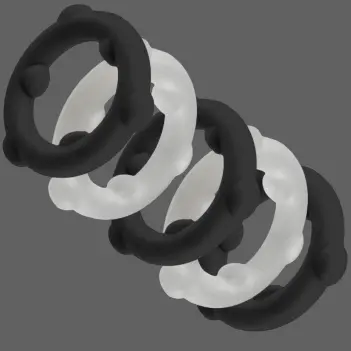 Oxballs Gearheads Cock Ring 5-Pack, grip nubs, silicone | Dark-Ink
