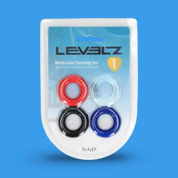 LEVELZ Penisring Set 4 Ringe TPE multicolor ohne Vibration | Dark-Ink