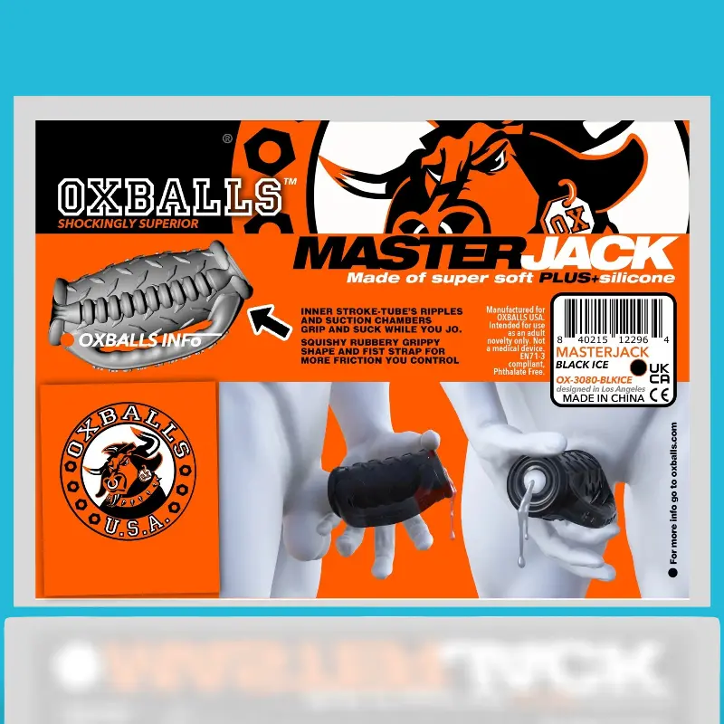 Oxballs Masterjack Stroker, grip handle, 2 opposite holes | Dark-Ink