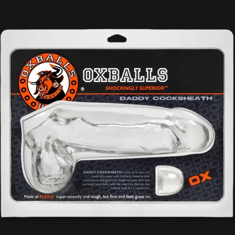 Oxballs DADDY Cock Sheath, FLEXTPR™, ball sling included | Dark-Ink