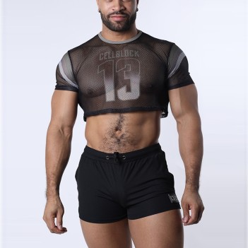 Chain reaction mesh crop top