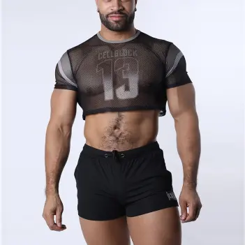 Crop top mesh Chain Reaction Cellblock 13, jersey number 13 | Dark-Ink
