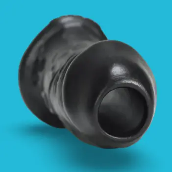 Dildo hueco Oxballs Gnarly, ancho, textura veinada | Dark-Ink