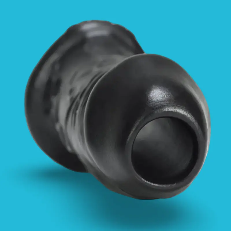 Dildo hueco Oxballs Gnarly, ancho, textura veinada | Dark-Ink