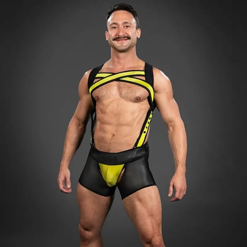 Harnais néoprène X-Factor Mr S Leather Yellow | Dark-Ink