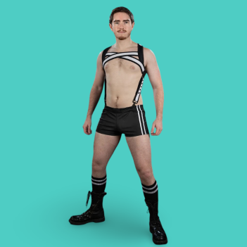 Mr S Leather X-Factor Bold Color Body Harness – Harnais néoprène - Blanc
