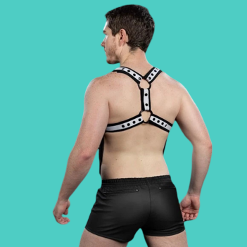 Mr S Leather X-Factor Bold Color Body Harness – Harnais néoprène - Blanc