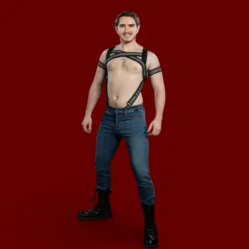 Neopren Harness X-Factor Mr S Leather, Grau | Dark-Ink