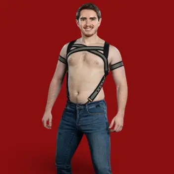 Arnés de neopreno X-Factor Mr S Leather, gris | Dark-Ink
