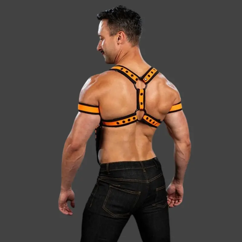 mr-s-leather-x-factor-orange-harnais-neoprene