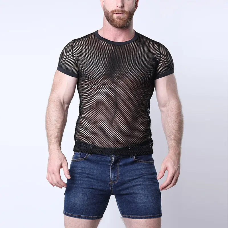 Cellblock 13 Santorin mesh t-shirt, full-length sheer | Dark-Ink