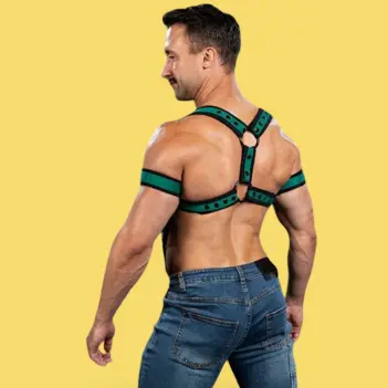 Mr S Leather X-Factor Hunter Neopren-Harness | Dark-Ink