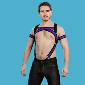 Arnés de neopreno X-Factor Mr S Leather, violeta | Dark-Ink