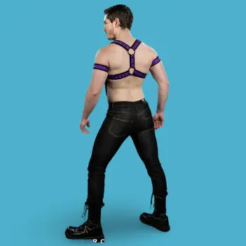 Mr S Leather X-Factor neoprene harness, deep purple | Dark-Ink