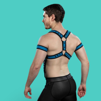copia de Mr S Leather X-Factor Bold Color Body Harness – Arnés de neopreno - Blue/Cobalt