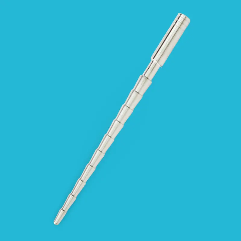 DARKLINE Ze Drill Urethral Sound, 6 to 9.5 mm rings, 178 mm | Dark-Ink