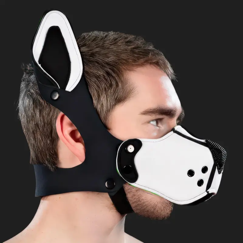 Kit muselière puppy K9 néoprène Mr S Leather, White | Dark-Ink