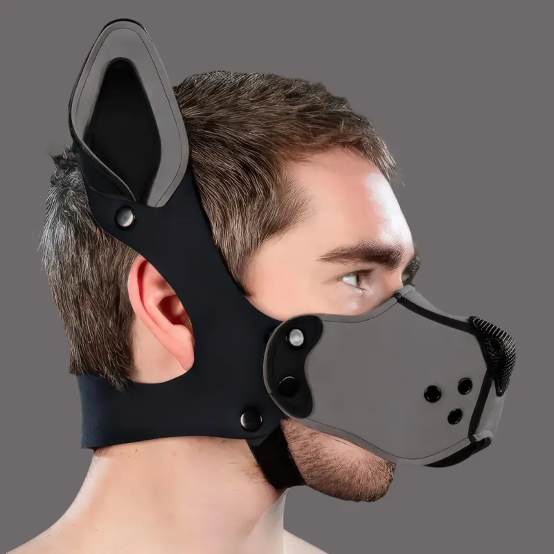 Mr S Leather K9 Muzzle Kit Grey | Puppy Play Néoprène