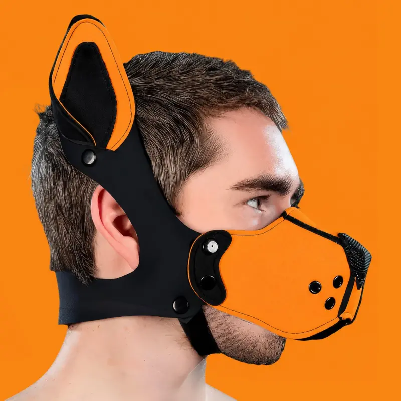 Neoprene K9 Puppy Muzzle Kit Mr S Leather, Orange | Dark-Ink