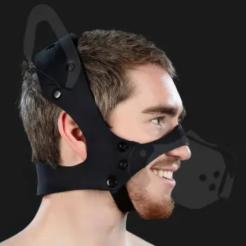Mr S Leather K9 Muzzle Base, neoprene head harness only | Dark-Ink