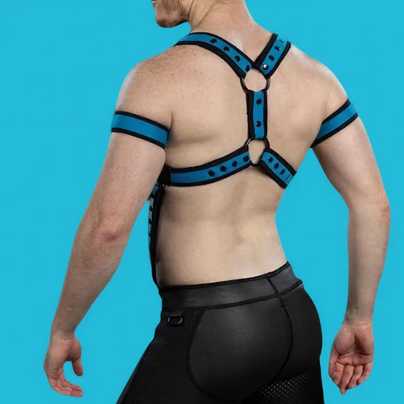 Harnais néoprène X-Factor Mr S Leather, blue cobalt | Dark-Ink