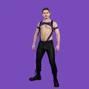 Mr S Leather X-Factor Purple Neopren-Harness | Dark-Ink