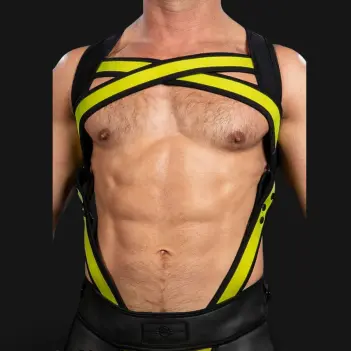 Harnais néoprène X-Factor Mr S Leather Yellow | Dark-Ink