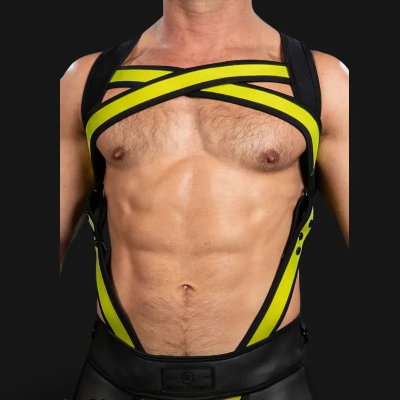 Harnais néoprène X-Factor Mr S Leather Yellow | Dark-Ink