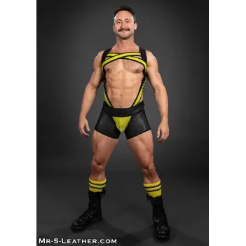 Harnais néoprène X-Factor Mr S Leather Yellow | Dark-Ink