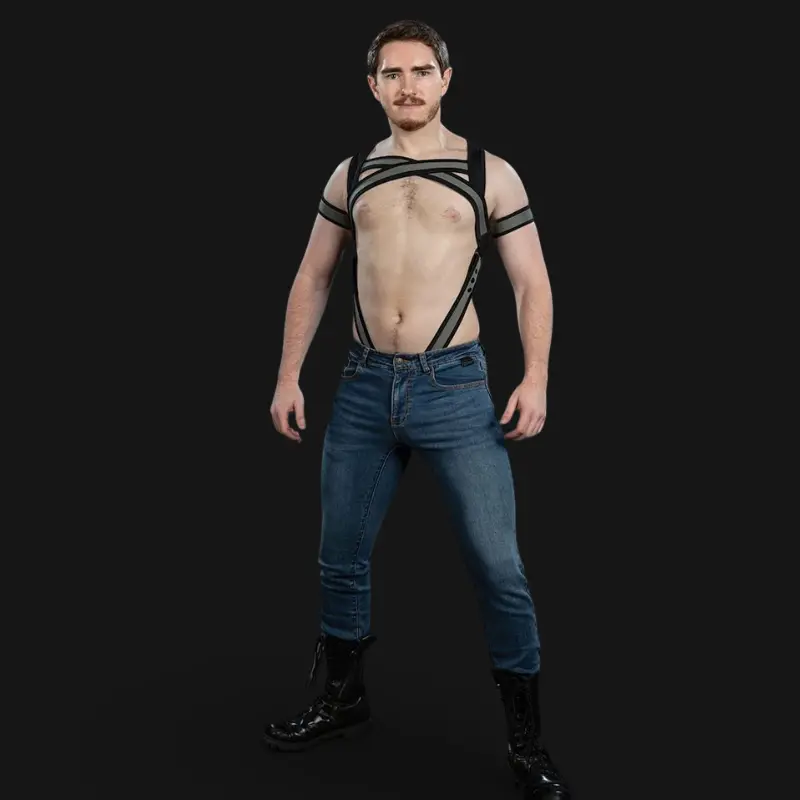 Harnais néoprène X-Factor Mr S Leather, gris anthracite | Dark-Ink