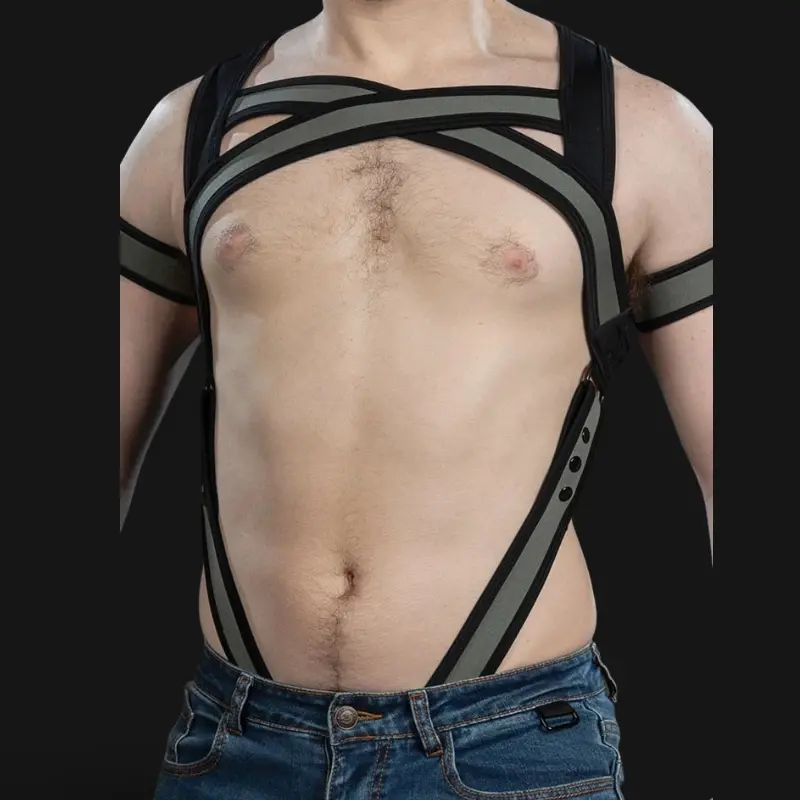 Harnais néoprène X-Factor Mr S Leather, gris anthracite | Dark-Ink