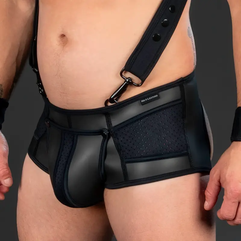 Mr S Leather Neo Cyber All-Access Neoprene Brief | Dark-Ink