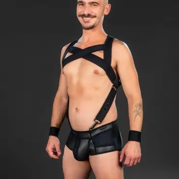 Mr S Leather Neo Cyber All-Access Neoprene Brief | Dark-Ink