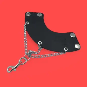 Leather Parachute with Chains and Hook - Black