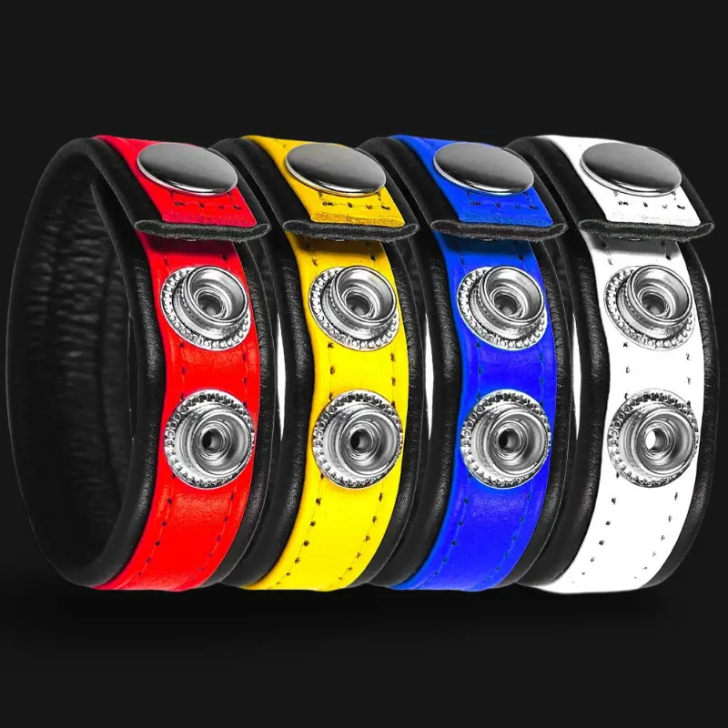 Rainbow Cock Strap | Verstellbarer Leder Cockring 3 Positionen