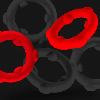 Cockring Oxballs Gearheads 5-pack, grip nubs, silicone | Dark-Ink