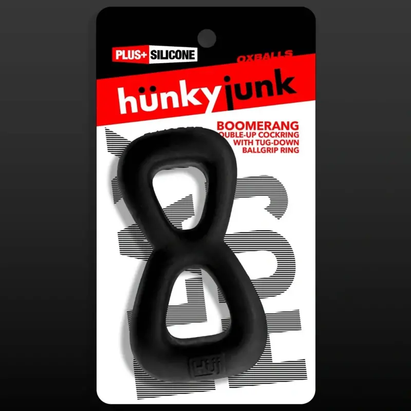 HÜNKYJUNK BOOMERANG | Double cockring & ball stretcher souple