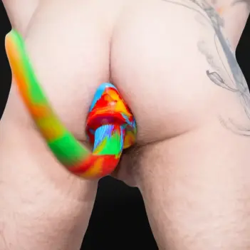 OXBALLS Puppy Tail Color Edition – Plug queue silicone | Dark-Ink