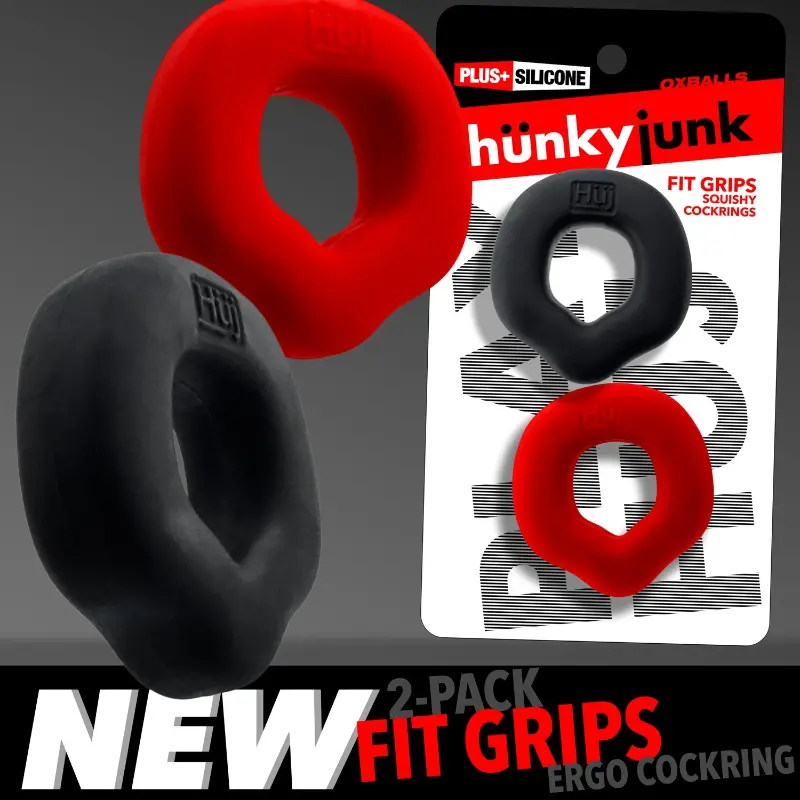 HÜNKYJUNK FIT GRIPS | Pack 2 cockrings ergonomiques