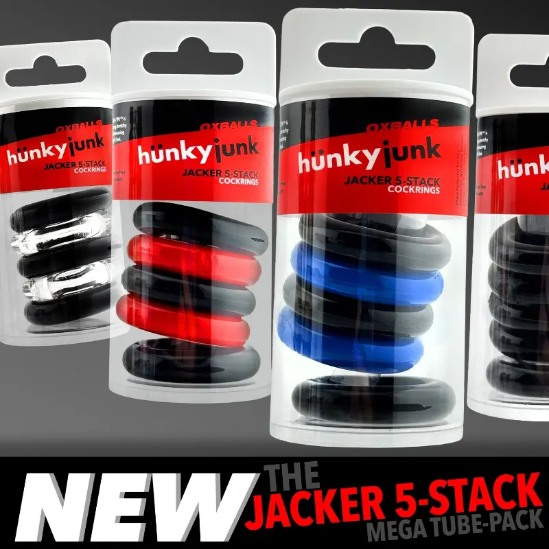 HÜNKYJUNK JACKER 5-STACK – 5-Pack Stretch flexTPR Cock Rings