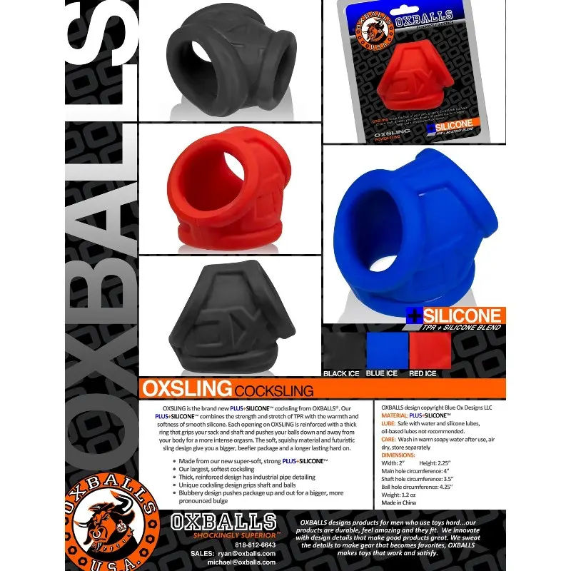 OXBALLS OXSLING – PLUS+SILICONE Cock & Ball Sling