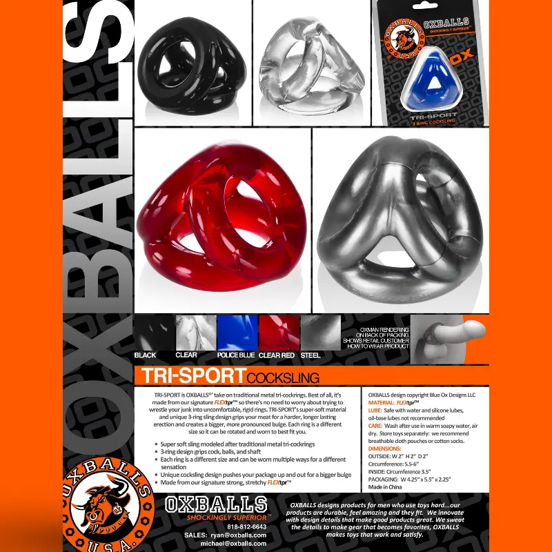 OXBALLS TRI-SPORT | Cocksling ajustable de 3 anillos
