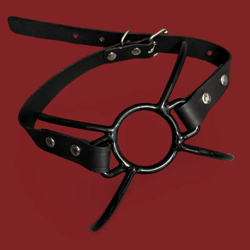 DARKLINE Spider Mouth Gag | Bâillon araignée acier & cuir