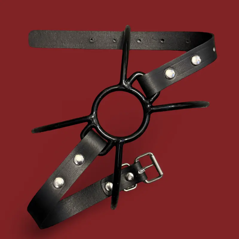 DARKLINE Spider Mouth Gag | Bâillon araignée acier & cuir