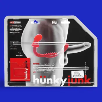 Hünkyjunk RIPPLE – Cockring avec plug stimulateur | Dark-Ink