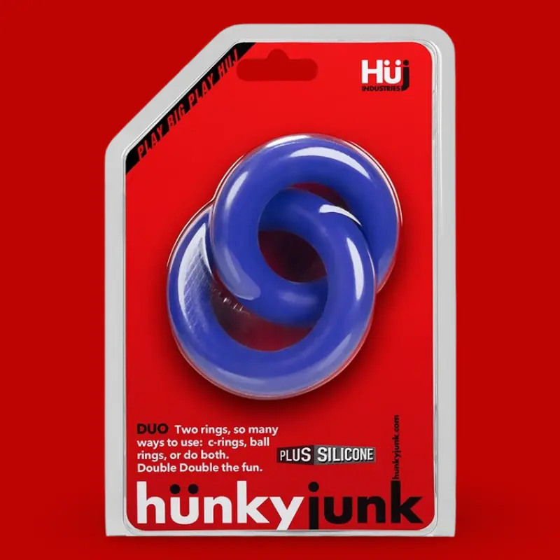 Hünkyjunk DUO – Double cockring entrelacé | Dark-Ink