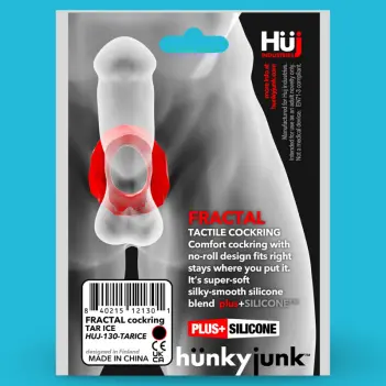 Hunky Junk Fractal Cock Ring, flat no-roll Plus+Silicone | Dark-Ink