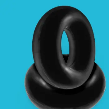 Hunky Junk Stiffy Cock Ring, 2-pack no-roll PLUS+Silicone | Dark-Ink